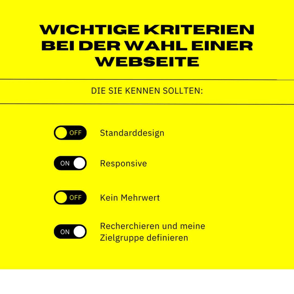 Wichtige Kriterien