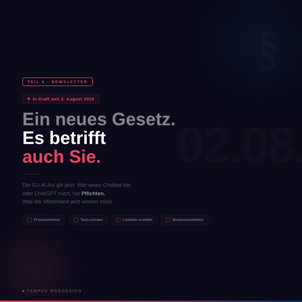 Seit drei Wochen gilt ein neues KI-Gesetz. Es betrifft auch Sie.